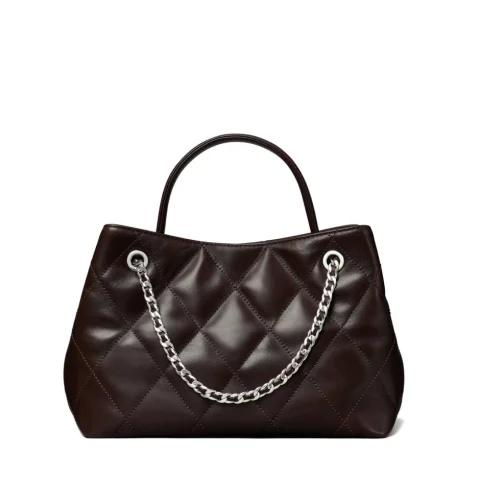 Дамска кафява чанта SMALL FLEMING CARRYALL TORY BURCH — снимка 9