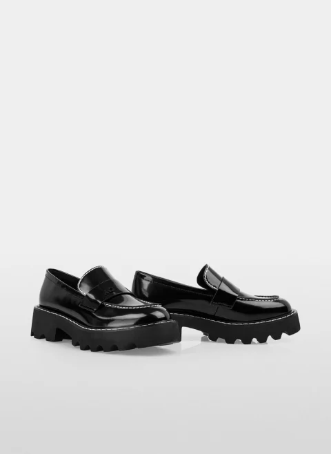 Кожени мокасини с контрастни шевове Marc Cain Sports — снимка 2