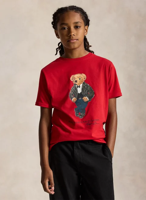Тишърт с принт 'Polo Bear' Ralph Lauren Kids 7-14