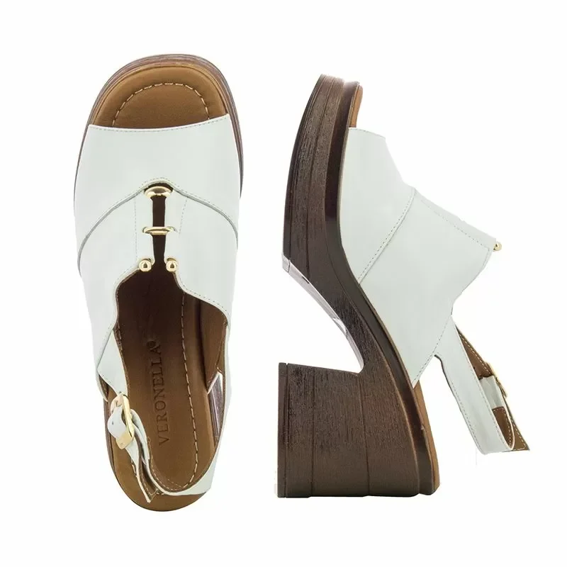 Дамски Сандали На Ток VERONELLA – 360-75 WHITE — снимка 4