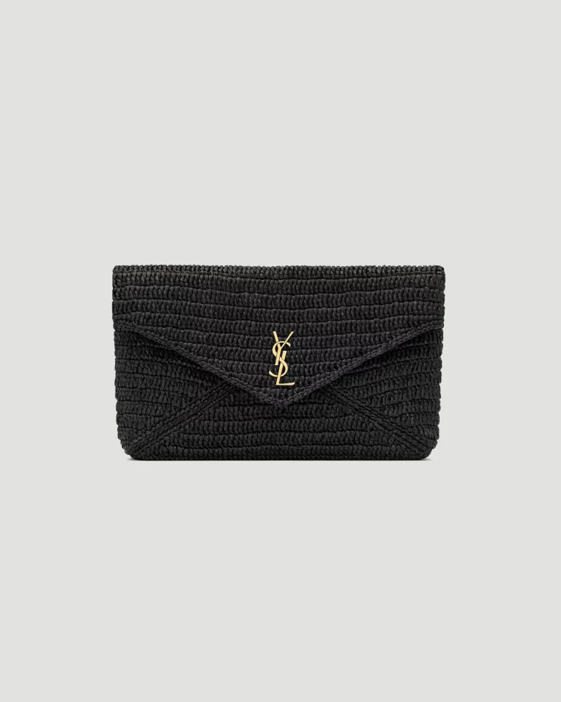 Cassandre Large Envelope Pouch in Raffia