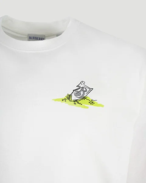 Sleeping Knight Cotton T-Shirt in White — снимка 3