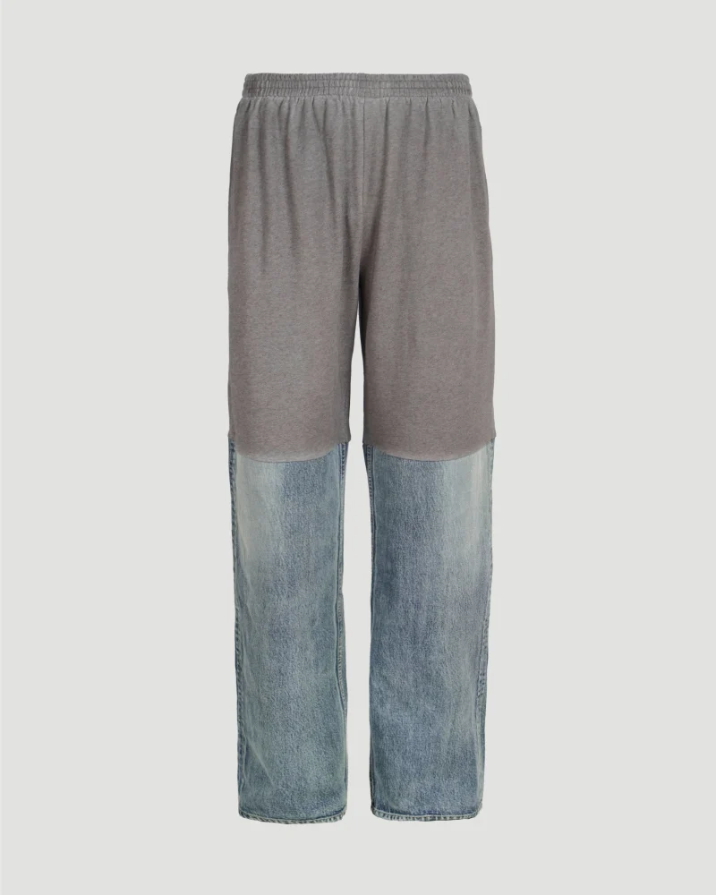 Patched Sweatpants in Light Blue