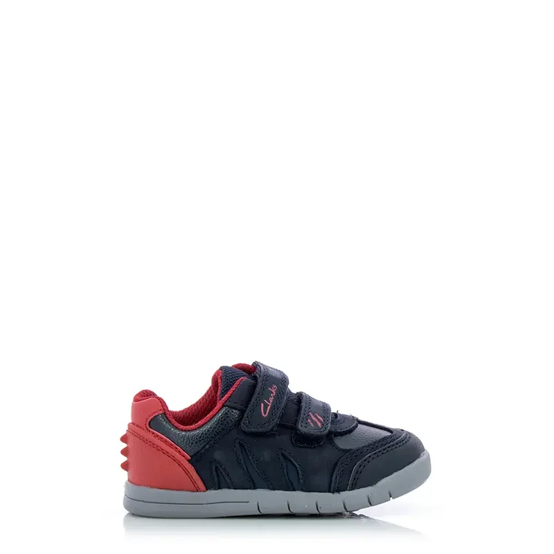 Сникърс Момчета CLARKS – 26161440 Rex Play T Navy/Red Lea