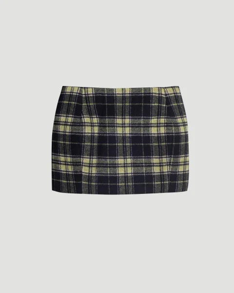 Padded Tartan Mini Skirt