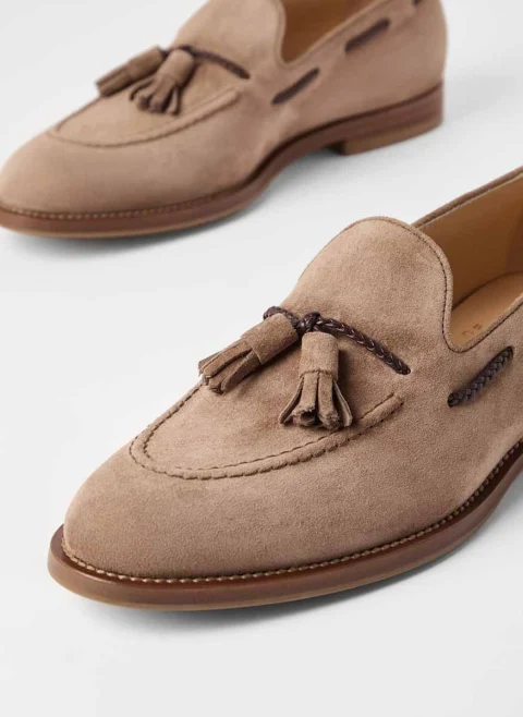 Велурени мокасини с пискюли Brunello Cucinelli — снимка 9