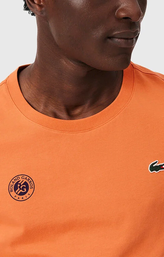 Тениска от памук ROLAND-GARROS EDITION в оранжев цвят — снимка 4