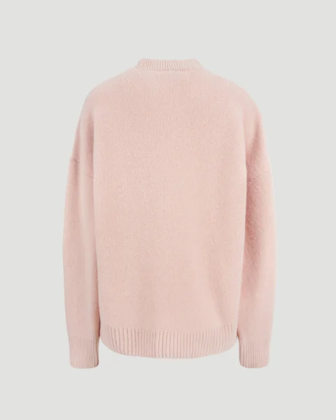 Alpaca Ami de Coeur Crewneck Sweater in Pink — снимка 5