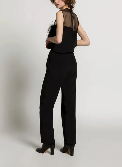 Топ с апликирани пера Alberta Ferretti — снимка 3