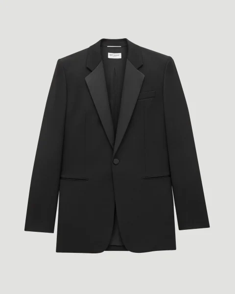 Tuxedo Jacket in Grain de Poudre