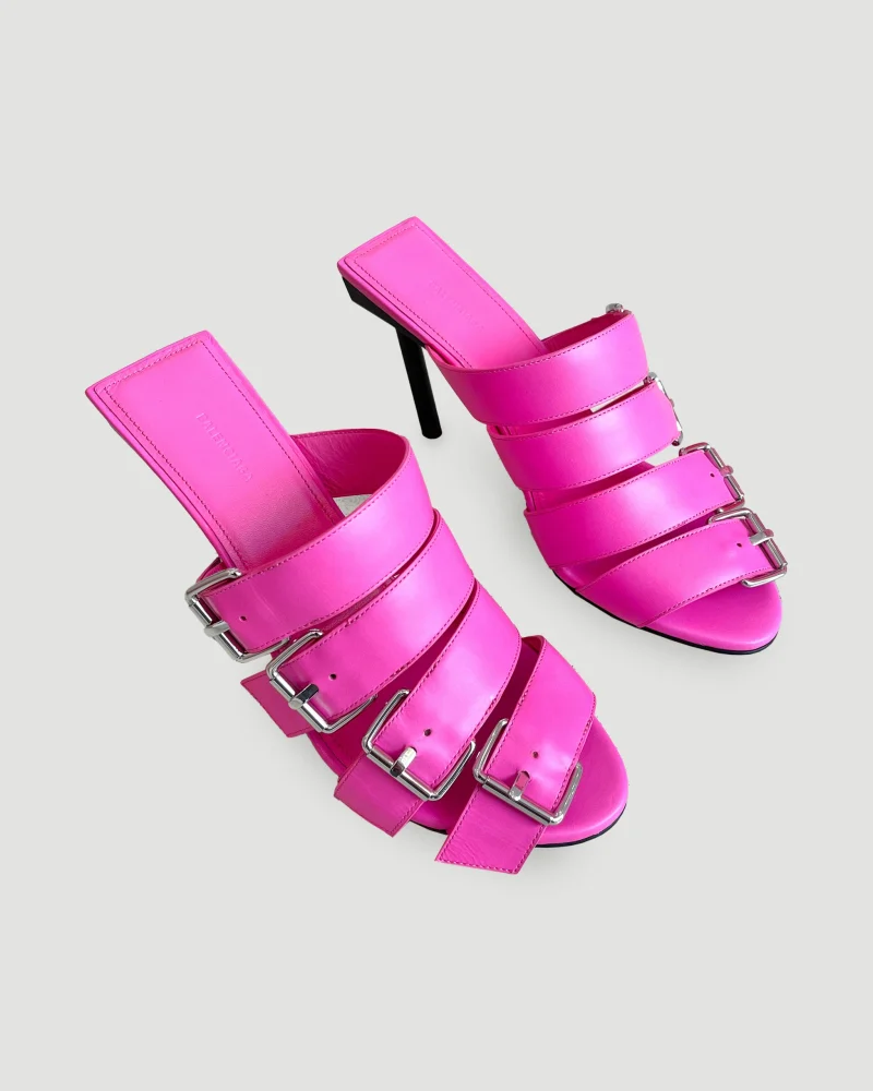 Shiny Pink Buckle Sandals — снимка 2