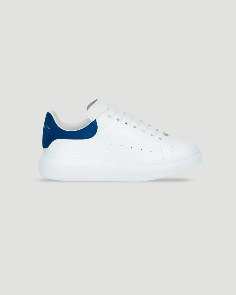 Oversized Sneaker in White and Paris Blue