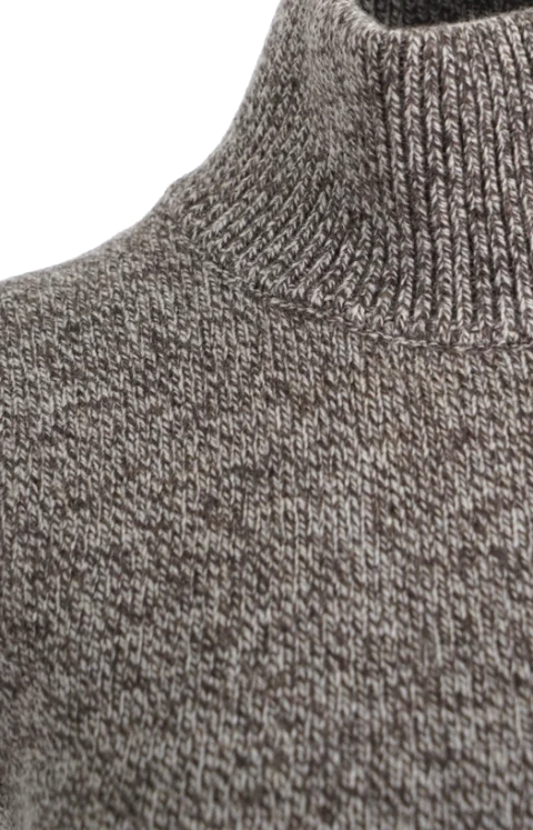 Sleeveless Wool Turtleneck Top in Brown — снимка 2