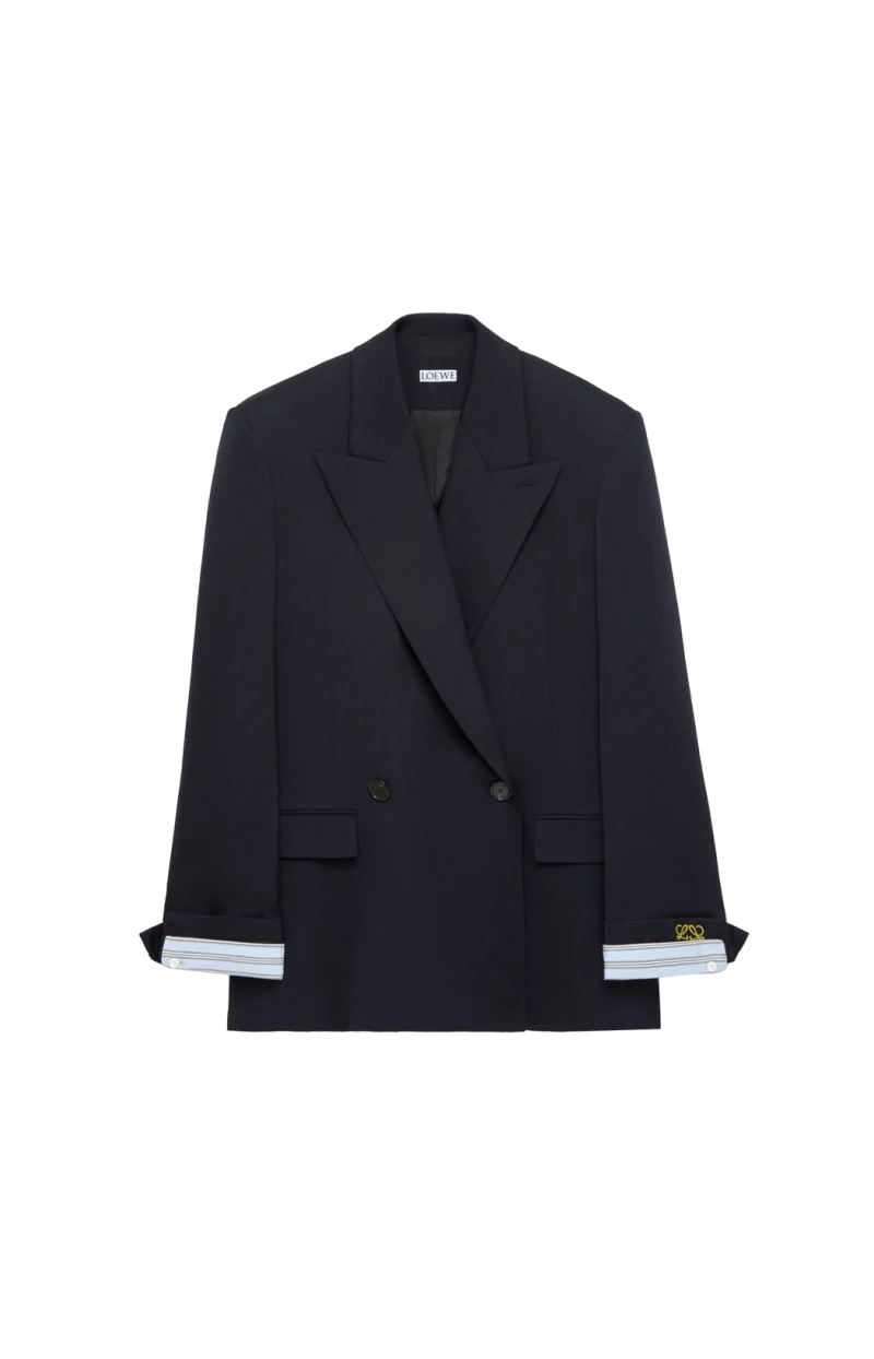 Double-Breasted Jacket in Wool Blend