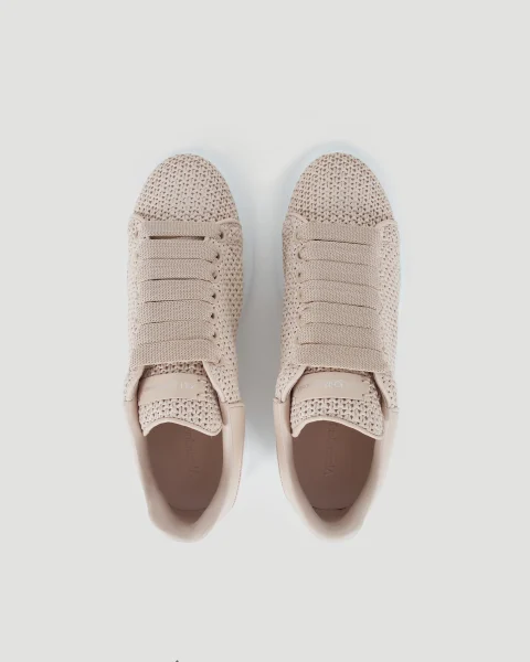 Oversized Sneakers in Rose Gold Crochet — снимка 4