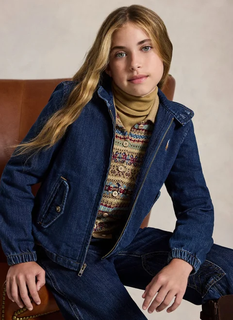 Яке от деним с бродерия Ralph Lauren Kids 7-10 — снимка 2