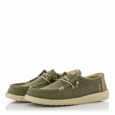 Мъжки Ежедневни HEY DUDE – 43084-3YT WALLY WORKWEAR GREEN/CREAM — снимка 3