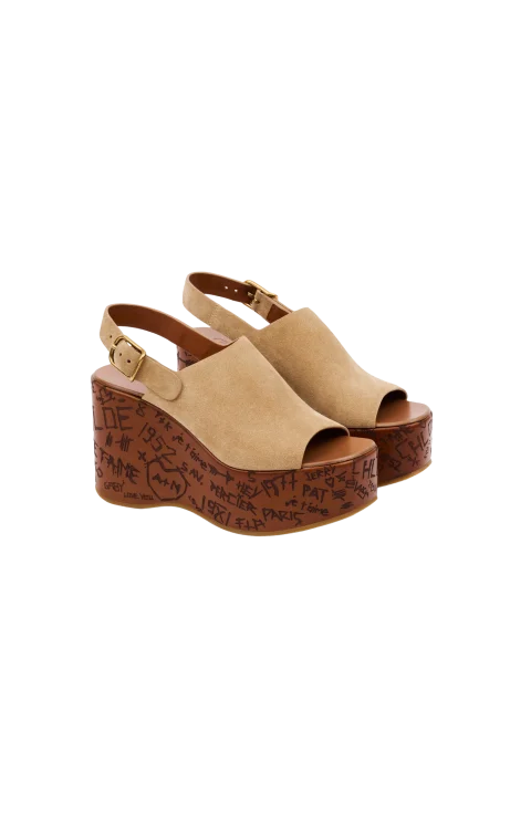 Maxime Wedge Sandal Beige — снимка 2