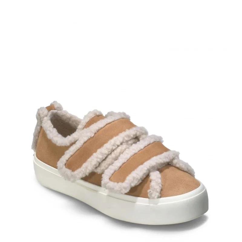 Дамски бежови обувки Shearling Low Velcro Inuikii — снимка 4