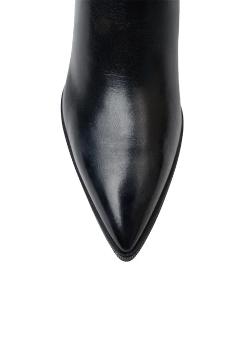 Боти от естествена кожа с ток Santoni — снимка 5