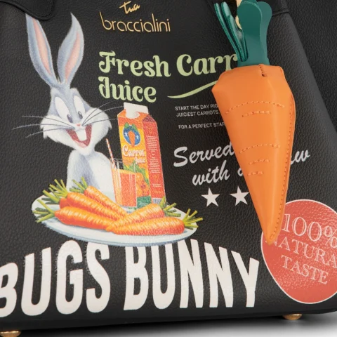 Дамска чернa чанта Amy Looney Tunes Braccialini — снимка 7