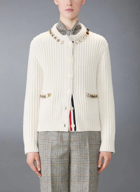 Жилетка от кашмир с кристали Thom Browne — снимка 1