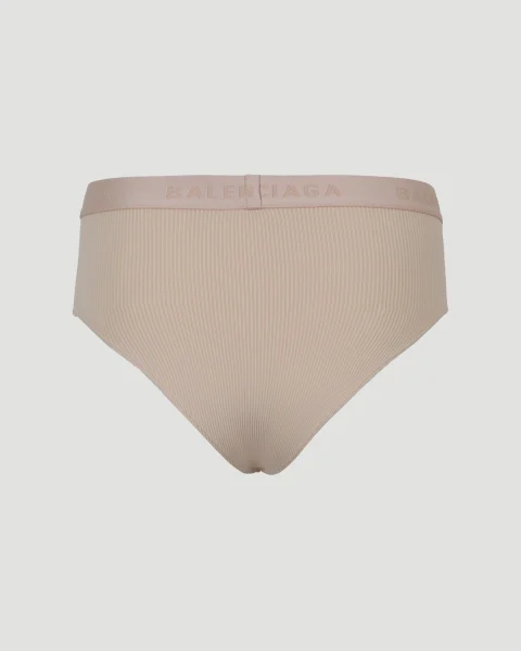Briefs in Nude Ribbed Jersey — снимка 2