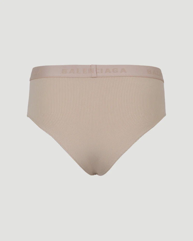 Briefs in Nude Ribbed Jersey — снимка 2