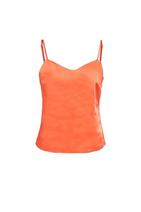 Top Onlmayra Tie Satin Singlet Wvn 15255634 17-1462 TCX flame