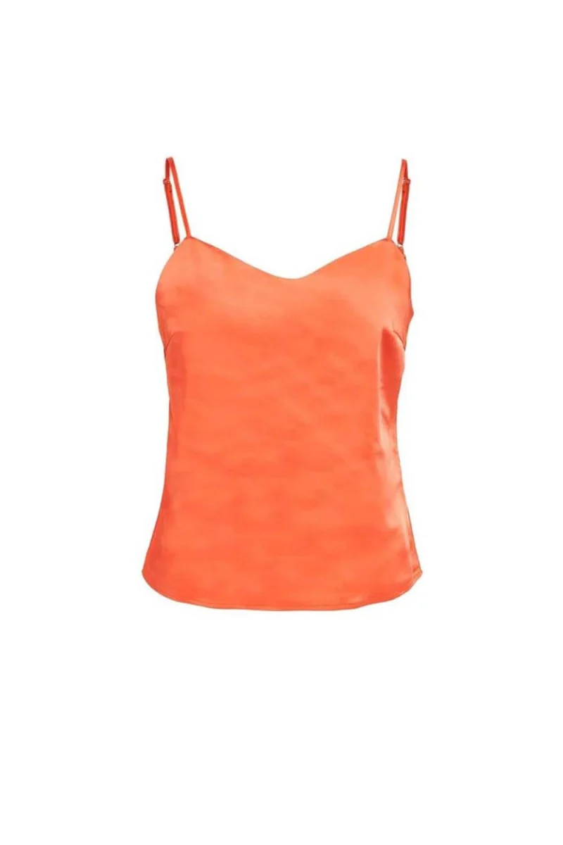 Top Onlmayra Tie Satin Singlet Wvn 15255634 17-1462 TCX flame