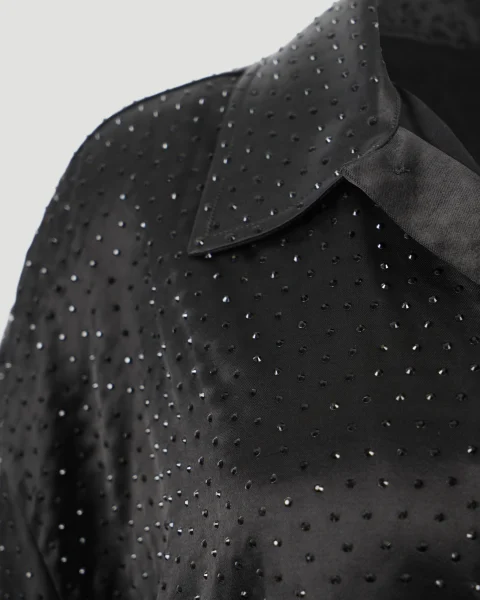 Rhinestone-Embellished Shirt in Viscose — снимка 3