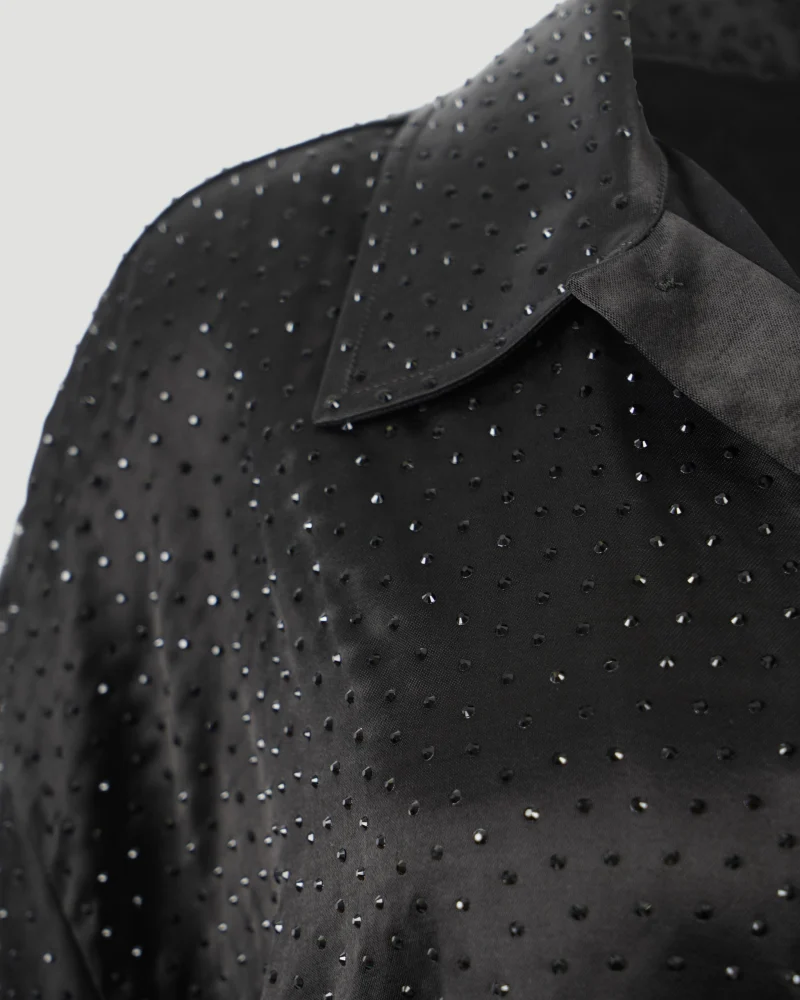 Rhinestone-Embellished Shirt in Viscose — снимка 3