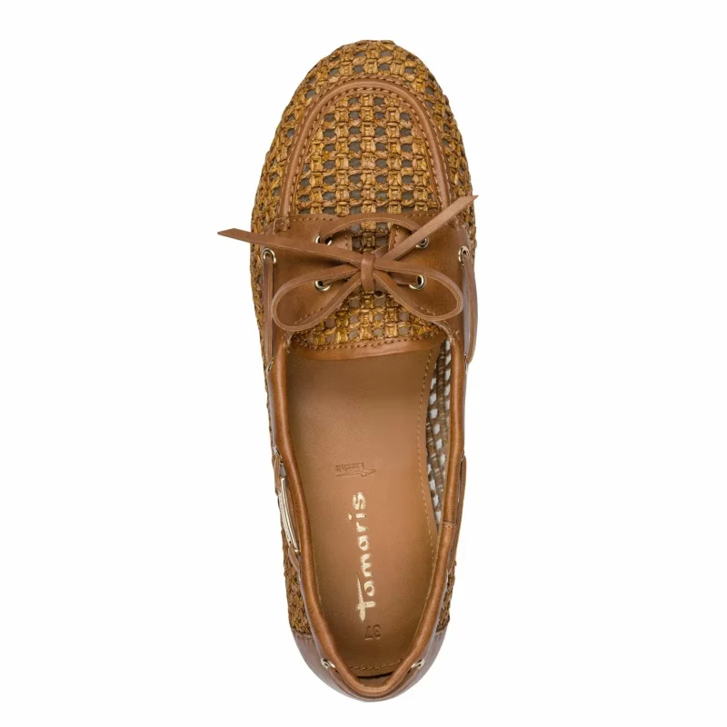 Дамски Мокасини TAMARIS – 1-23611-46-372 COGNAC STRUCT. — снимка 5