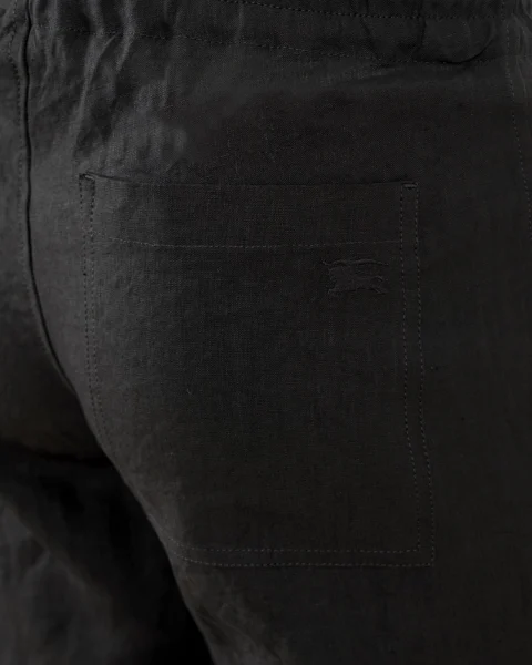 Linen Trousers in Black — снимка 4