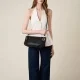 Дамска черна чанта London Shoulder Small BORBONESE — снимка 4