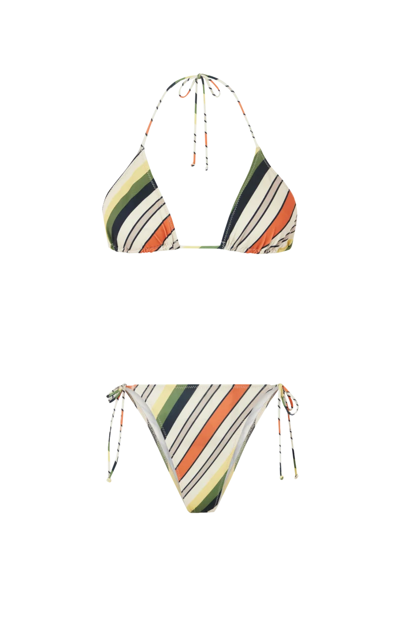 Lace-Up Bikini Set In Multicolor