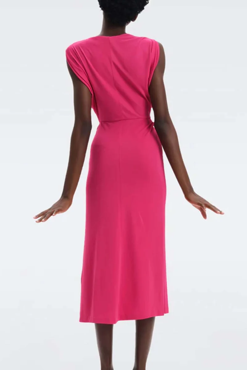 Рокля Dvf Williams Dress DVFDS1R022SGPNK signature pink — снимка 2