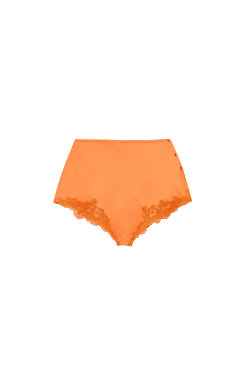 Embroidered Lingerie Shorts in Silk Crepe Muslin