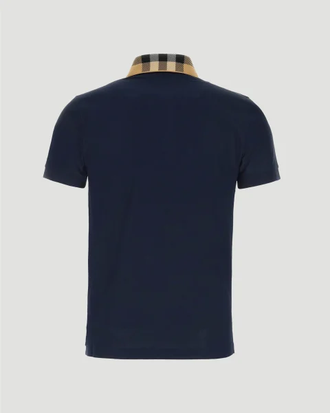 Cotton Polo Shirt in Navy — снимка 2
