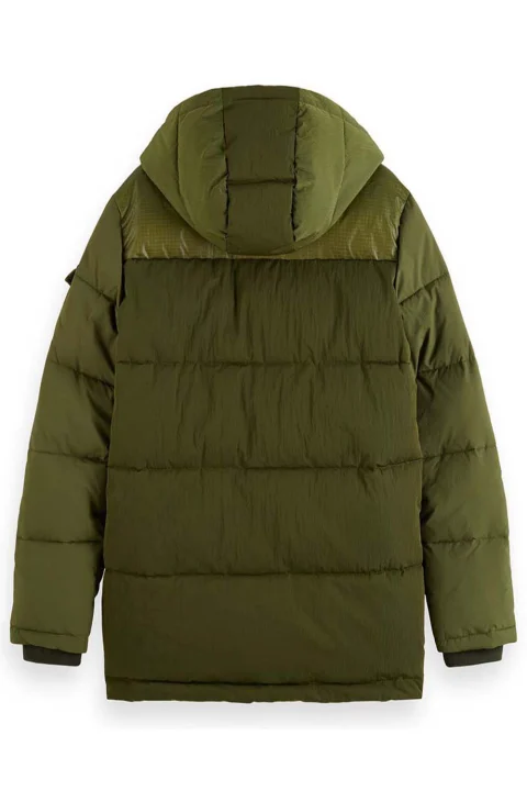 Яке Mid Length Fabric Mix Puffa 174395 SC0115 army — снимка 2