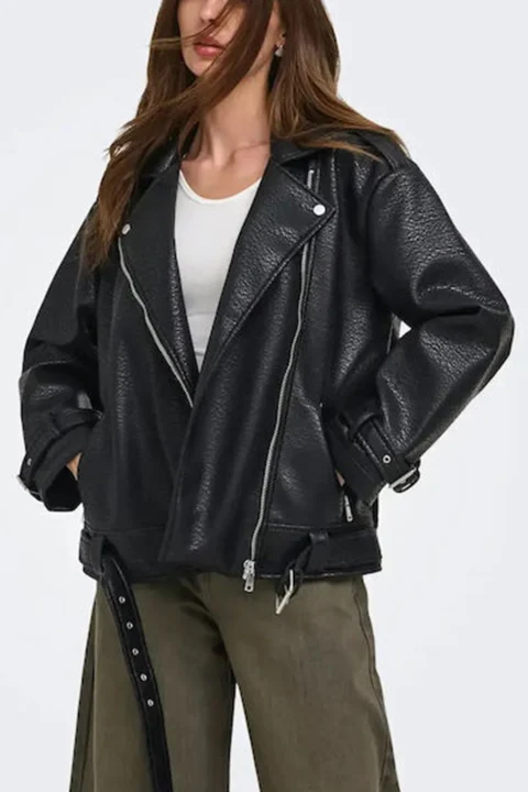 Яке Onlsoft Faux Leather Biker 15374106 C-N10 black — снимка 2