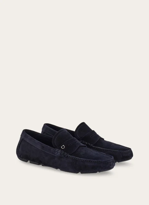 Велурени мокасини с орнамент 'Gancini' Ferragamo — снимка 2