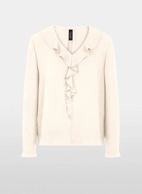 Ефирна блуза с волани Marc Cain Collections — снимка 6
