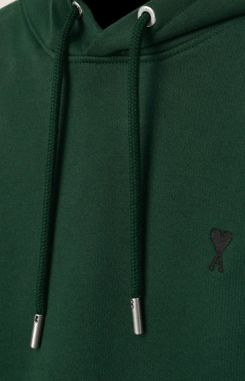 Green Cotton Hoodie with Ami de Coeur — снимка 2