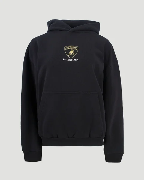 Automobili Lamborghini Hoodie Medium Fit in Black Faded