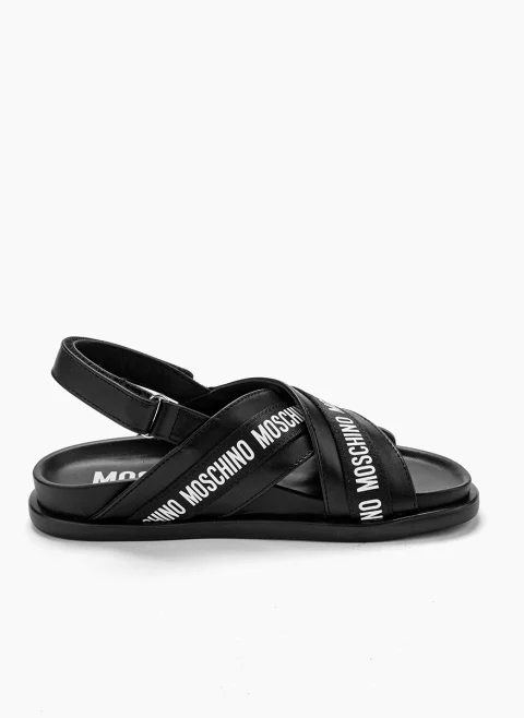 Сандали с лого принт Moschino Kids — снимка 4