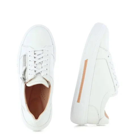 Дамски Сникърс CLARKS – 26185917 HOLLYROSE ZIP WHITE LEATHER — снимка 5