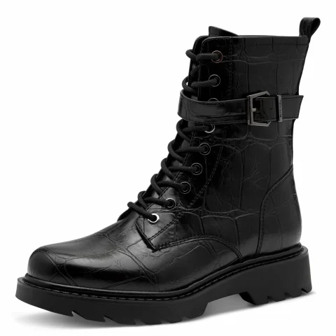 Дамски Кубинки TAMARIS – 1-25228-45-028 BLACK CROCO — снимка 3