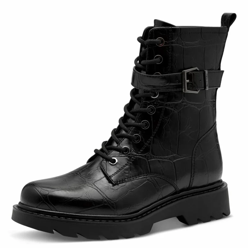 Дамски Кубинки TAMARIS – 1-25228-45-028 BLACK CROCO — снимка 3