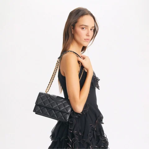 Дамска черна чанта SMALL FLEMING TORY BURCH — снимка 6